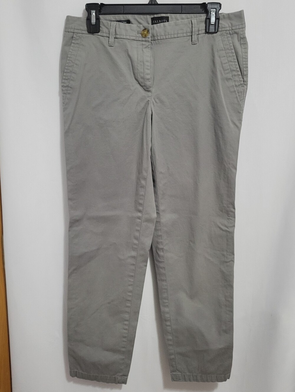 Talbots Relaxed Chino Gray Pants, Size 4